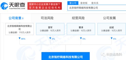 雷軍參股成立北京銳檸網絡科技公司，持股5%，布局信息系統集成服務